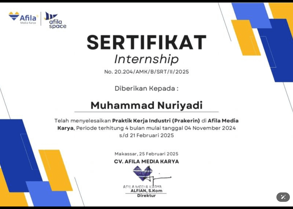Internship Certificate